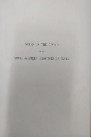 Notes on the Revolt in the North-Western Provinces of India image number 1