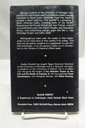 Black Poetry: A Supplement to Anthologies Which Exclude Black Poets image number 1
