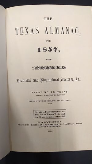 1857 Texas Almanac image number 1