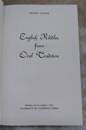 English Riddles From Oral Tradition image number 1