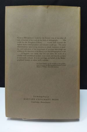 Records of a Bibliographer: Selected Papers of William Alexander Jackson image number 2