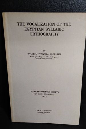 The Vocalization of the Egyptian Syllabic Orthography image number 0