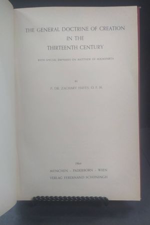 The General Doctrine of Creation in the Thirteenth Century image number 0