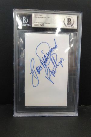 Lou Diamond Phillips Signed Index Card-Beckett Authenticated  image number 0