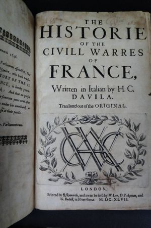 The Historie of the Civill Warres of France image number 1