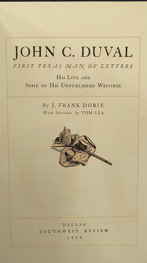 John C. Duval First Texas Man of Letters image number 1