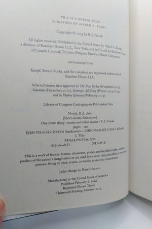 One More Thing: Stories and Other Stories image number 1