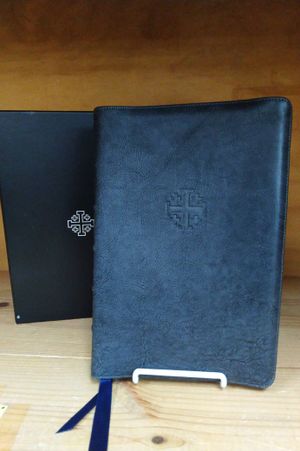 Schuyler Stridon ESV, Full Yapp Black Pearl Calfskin Bible image number 0