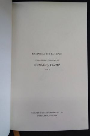 Collected Poems of Donald J. Trump 2009-2019 vol 1 image number 2