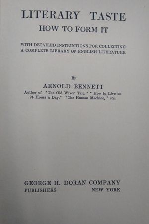 Literary Taste: How to Form It image number 1