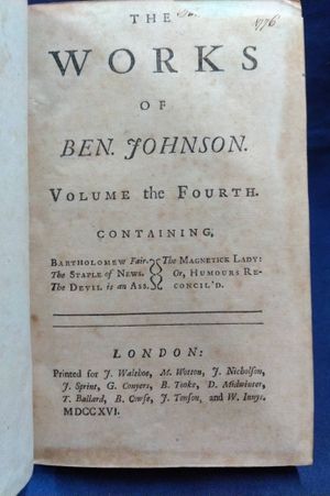 The Works of Ben Johnson (Volume Four) image number 1