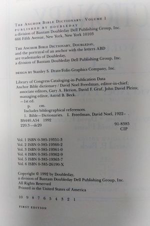 The Anchor Bible Dictionary, 6 Volume Set image number 2