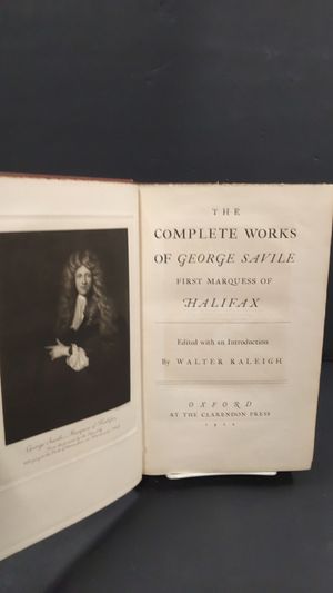 The Complete Works of George Savile: First Marquess of Halifax image number 1