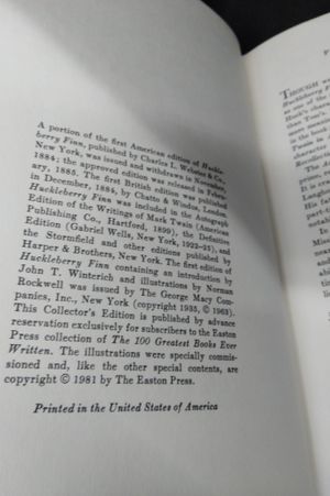 Leather Bound -- Adventures of Huckleberry Finn [Tom Sawyer's Companion] by Mark Twain -- Collector's Edition -- The Easton Press image number 2