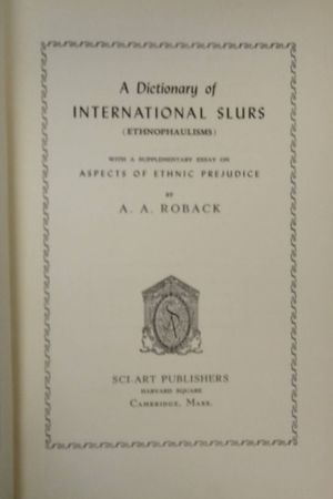 A Dictionary of International Slurs image number 1