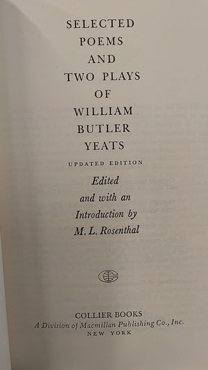 Selected Poems and Two Plays of William Butler Yeats image number 1