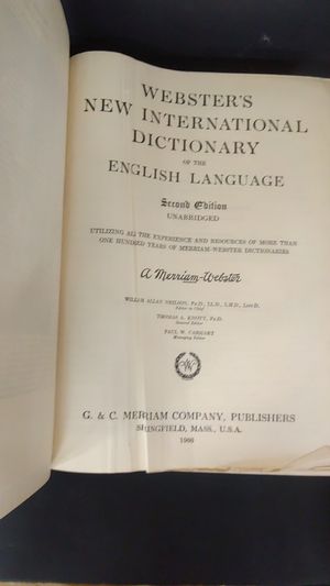 Webster's New International Dictionary of the English Language image number 1