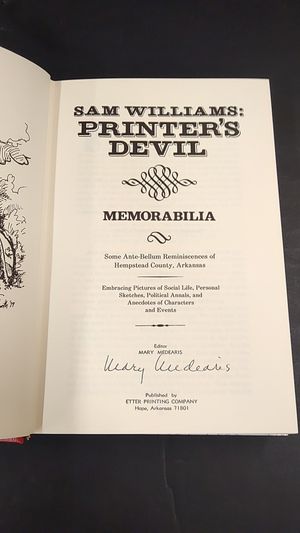Sam Williams: Printer's Devil Memorabilia image number 2