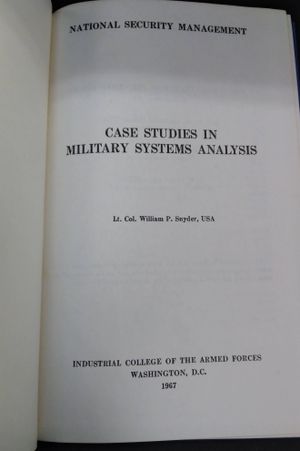 Case Studies in Military Systems Analysis image number 1