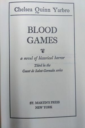 Blood games: A novel of historical horror, third in the Count de Saint-Germain series (BCE) image number 1
