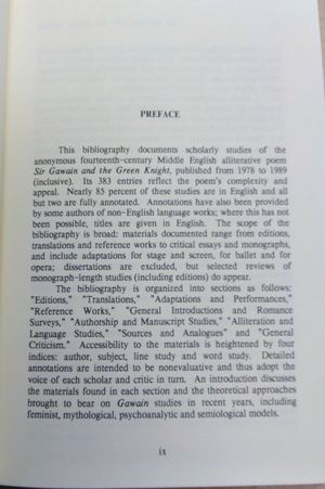 Sir Gawain & the Green Knight: A Secondary Bibliography, 1978-1989 image number 2