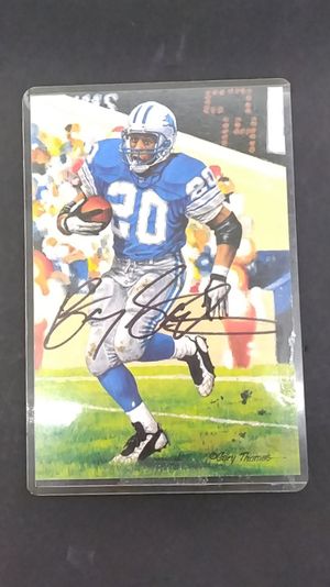 Signed Barry Sanders NFL Hall of Fame Class of 2004 Collector Card image number 0