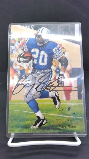 Signed Barry Sanders NFL Hall of Fame Class of 2004 Collector Card image number 1