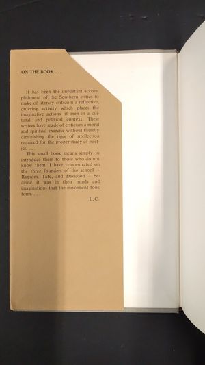 Southern Critics : An Introduction to the Criticism of John Crowe Ransom, Allen Tate, Donald Davidson, Robert Penn  Warren, Cleanth Brooks, and Andrew image number 2