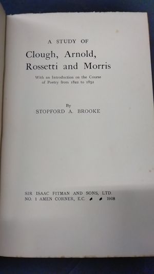 A Study of Clough, Arnold, Rossetti and Morris image number 1