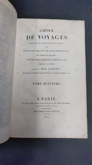 Choix de Voyages dans les quatre parties du mone Vol. 8 image number 0