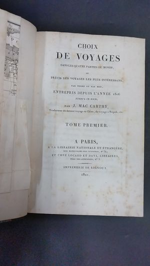 Choix de Voyages dans les quatre parties du mone Vol. 1 image number 0