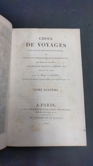 Choix de Voyages dans les quatre parties du mone Vol. 10 image number 0