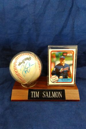 Tim Salmon Signed Baseball + Stand image number 0