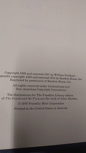 THE SOUND AND THE FURY. A Limited Edition. (The Franklin Library.) image number 1