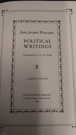 Political Writings - Jean Jacques Rousseau - The Franklin Library - Lewis Collection Frontispiece - Limited Edition image number 1
