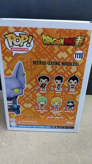 Funko Dragon Ball Super Pop! Animation Beerus (Eating Noodles) Vinyl Figure Hot Topic Exclusive image number 2
