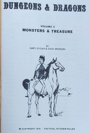 Dungeons & Dragons: Monsters & Treasure / Reference Sheet image number 1
