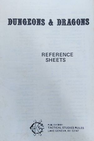 Dungeons & Dragons: Monsters & Treasure / Reference Sheet image number 2