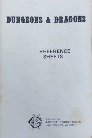 Dungeons & Dragons: The Underworld & Wilderness Adventures / Reference Sheets image number 2