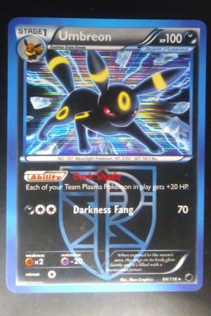 Umbreon 64/116 Team Plasma Holofoil Plasma Freeze Pokemon Card image number 0