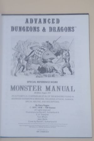 Official Advanced Dungeons & Dragons Monster Manual image number 1
